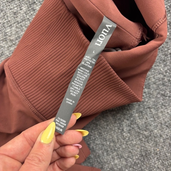 VUORI Womens Burnt Orange Brown Leggings Ribbed waist size: Large - Picture 7 of 9